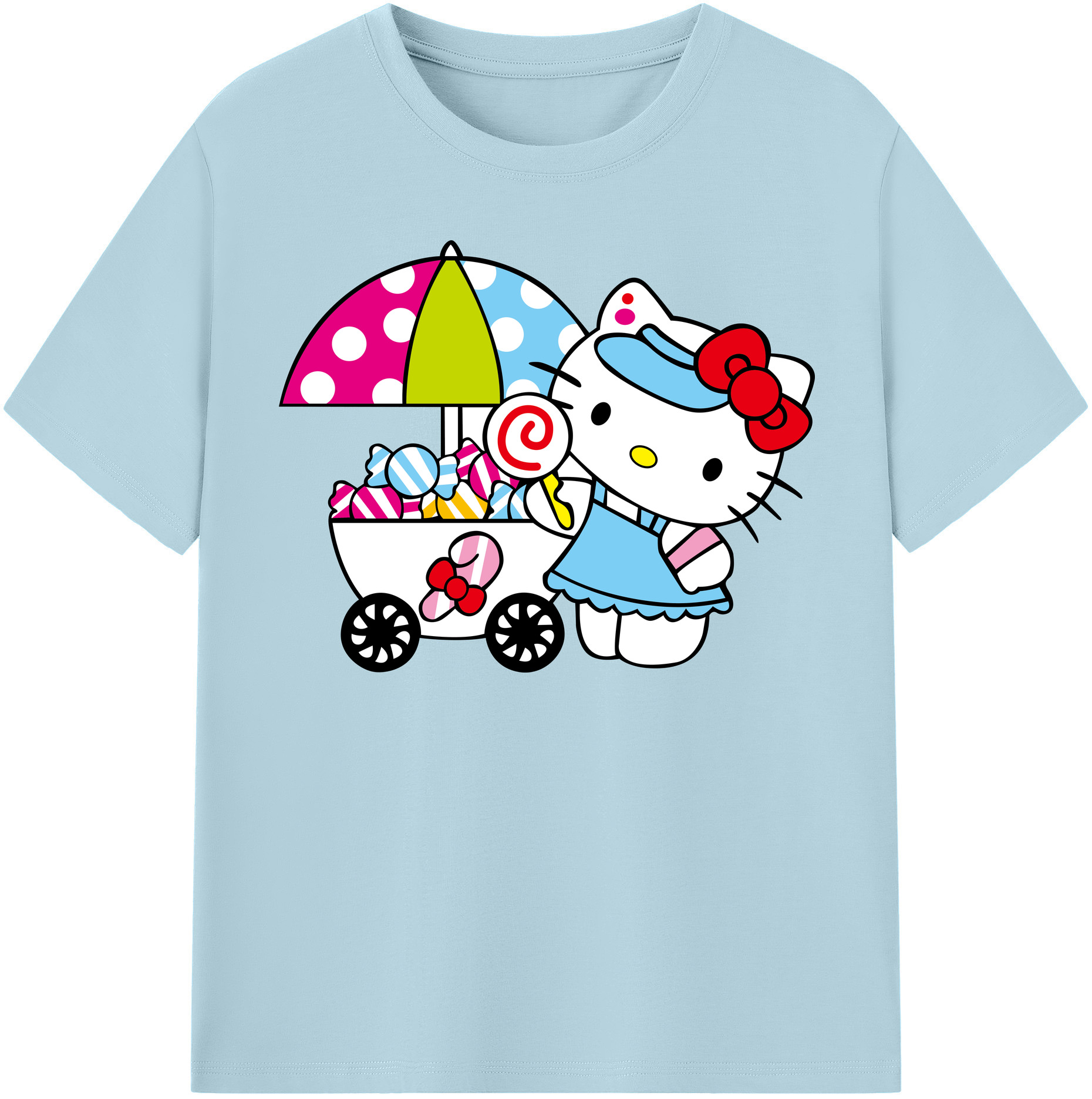 （画像用） Hello Kitty ハローキティ 綿100％半袖Tシャツ（フロントプリント）